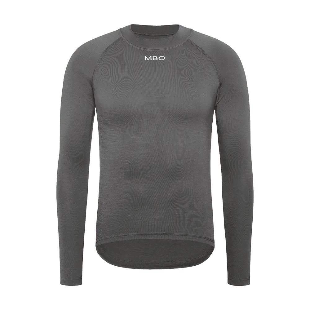 Men's Merino Wool Long Sleeve Base Layer B340-High Collar