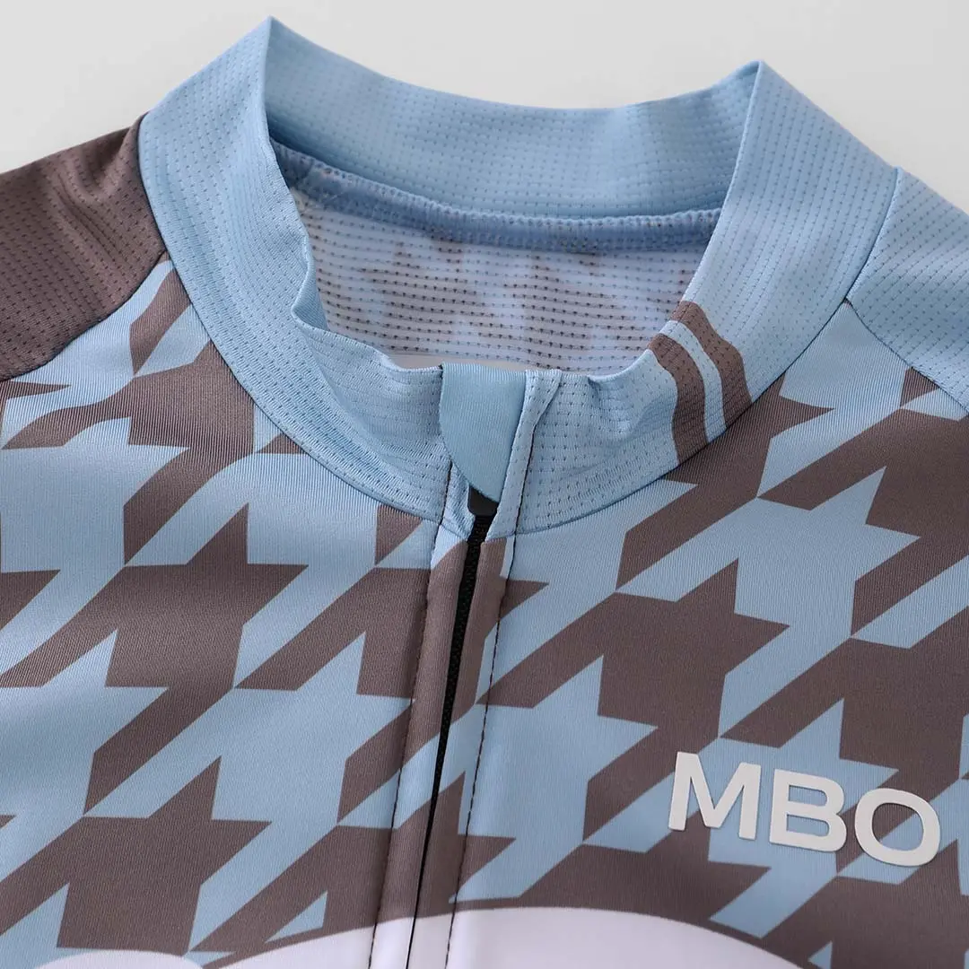 Women's Frontier Pro Cycling Jersey SC311 Urban Canvas - Hounds tooth Blue Brown - Image 7